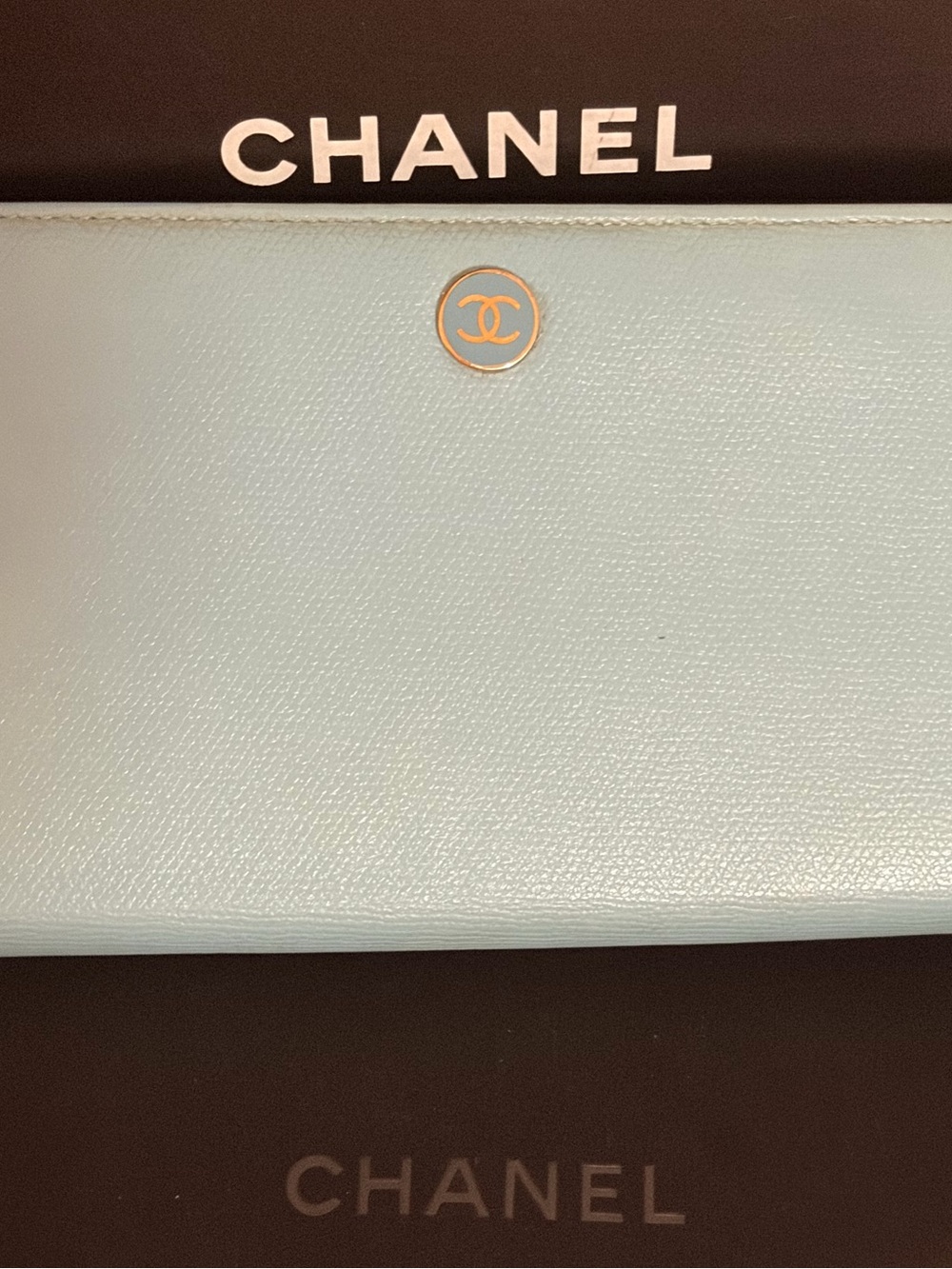 CHANEL Bi-fold Long Wallet Coco Mark Leather with Gold CC Emblem - Picture 2 of 14